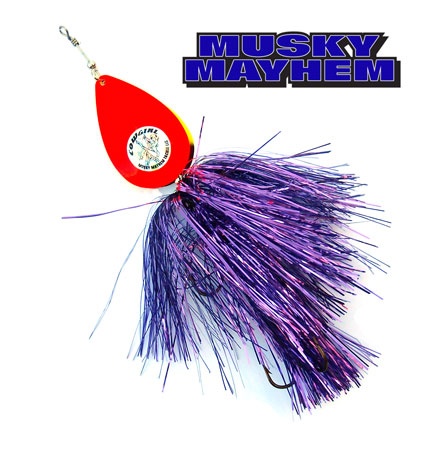 Musky Mayhem Double Cow Girl - Chartreuse Orange Purple i gruppen  hos Örebro Fiske & Outdoor AB (1974_ur)