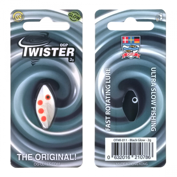 Twister - Black White (Glow) - 2 g i gruppen Fiskedrag / Skeddrag hos Örebro Fiske & Outdoor AB (OTMI-011)