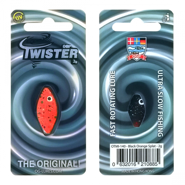 Twister - Black Orange Splat - 2 g i gruppen Fiskedrag / Skeddrag hos Örebro Fiske & Outdoor AB (OTMI-040)