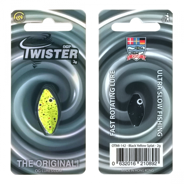 Twister - Black Yellow Splat - 2 g i gruppen Fiskedrag / Skeddrag hos Örebro Fiske & Outdoor AB (OTMI-042)