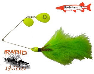 Monster Lures Rabid Squirrel Colorado Spinnerbait - Yellow Chartreuse