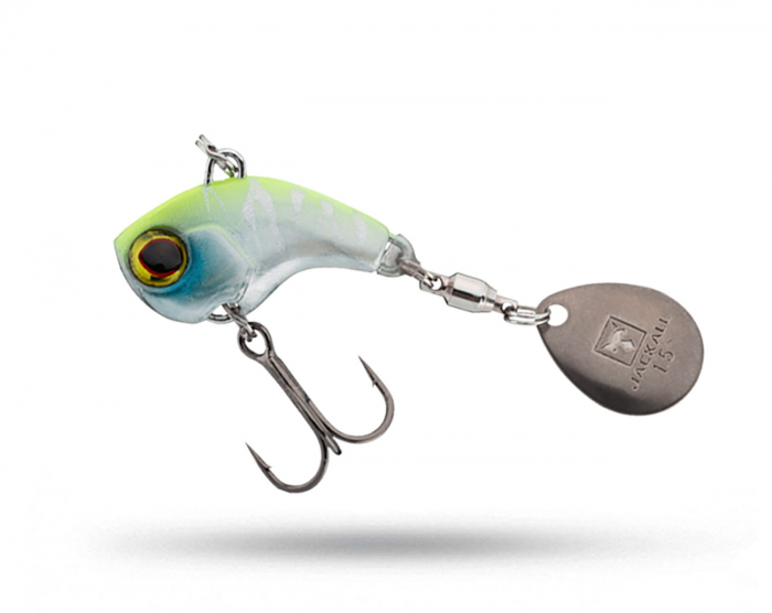 Jackall Deracoup Fine 3.5g - Aurora Lime Tiger i gruppen Fiskedrag / Vibrationsbeten hos Örebro Fiske & Outdoor AB (4141-03)