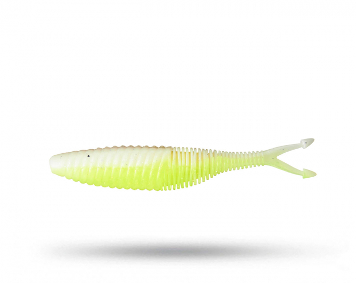Geecrack Bellows Vibe 4.2' - Chartreuse White i gruppen Fiskedrag / Abborre & Gösjigg hos Örebro Fiske & Outdoor AB (4571473859526)