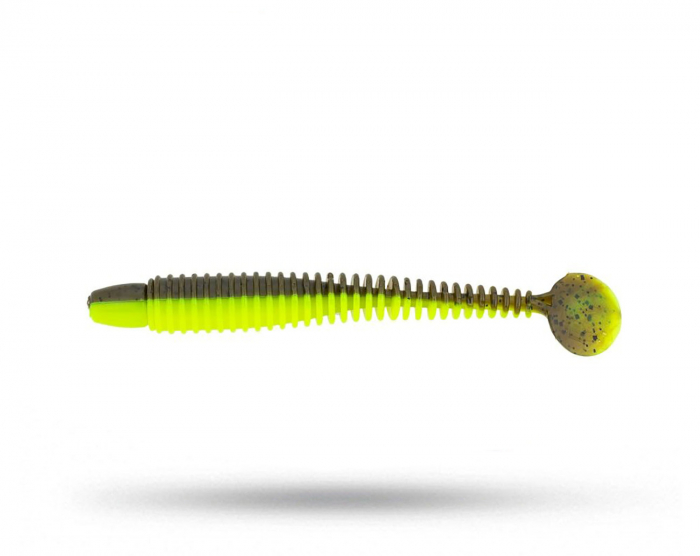 Lunker City Swimmin Ribster 10cm - Green Pumpkin Chartreuse i gruppen Fiskedrag / NED Beten , Maskar & Stickbaits hos Örebro Fiske & Outdoor AB (78-SR45-277)