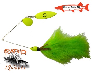 Monster Lures Rabid Squirrel Willow Spinnerbait - Yellow Chartreuse i gruppen Fiskedrag / Gäddspinnare & Spinnerbaits hos Örebro Fiske & Outdoor AB (9293_14354)