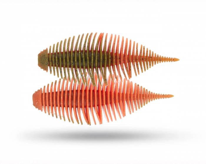 Geecrack Bellows Gill 3.8'' - Green Pumpkin Bite Orange i gruppen Fiskedrag / Kräftor & Creaturebaits hos Örebro Fiske & Outdoor AB (BG-38-395)