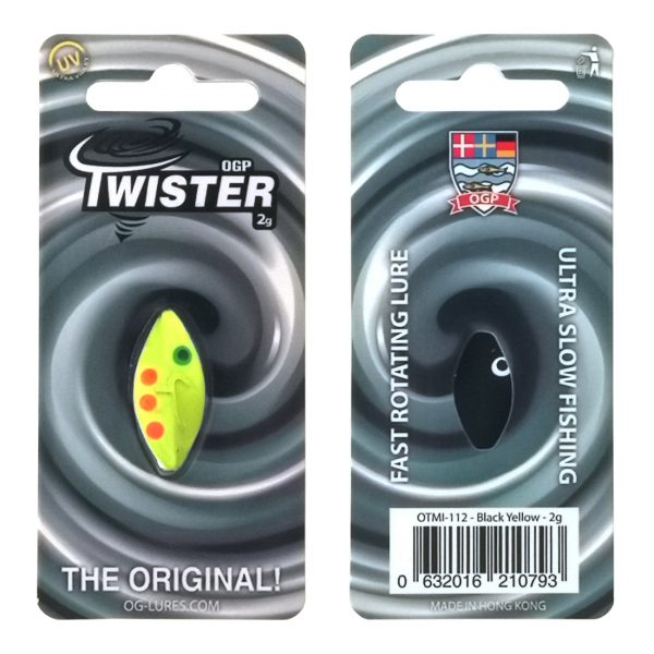 Twister - Black Yellow - 2 g i gruppen Fiskedrag / Skeddrag hos Örebro Fiske & Outdoor AB (OTMI-012)