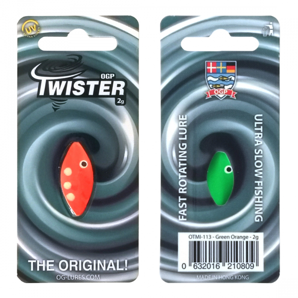 Twister - Green Orange - 2 g i gruppen Fiskedrag / Skeddrag hos Örebro Fiske & Outdoor AB (OTMI-013)