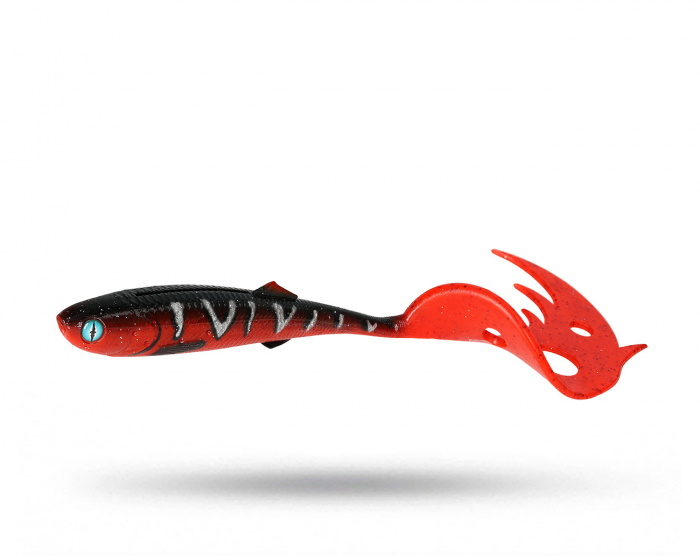Mikado Sicario Pike Tail 8,5 cm - Red Tiger i gruppen Fiskedrag / Abborre & Gösjigg hos Örebro Fiske & Outdoor AB (PMSCT-85-RT)