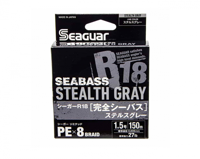 Seaguar R18 Seabass PE X8 Stealth Gray - 0,6 mm i gruppen Övrigt / Fiskelinor / Flätlina hos Örebro Fiske & Outdoor AB (SEA007)