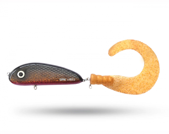 Sippa Lures Big Tail Red Ghost Gold i gruppen Fiskedrag / Tailbeten hos Örebro Fiske & Outdoor AB (Sippalures-tail-00-007)