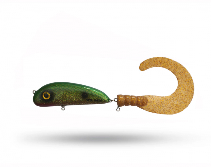 Sippa Lures Big Tail Green´N´Gold i gruppen Fiskedrag / Tailbeten hos Örebro Fiske & Outdoor AB (Sippalures-tail-00-009)