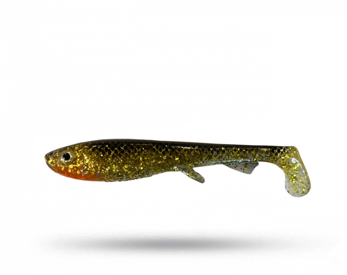 Wolfcreek Shad 11 cm 4pk - Golden Black Glitter i gruppen Fiskedrag / Abborre & Gösjigg hos Örebro Fiske & Outdoor AB (WCL-Shad11-C037)