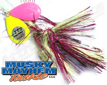 Musky Mayhem Double Cow Girl Jr - Hot Chartreuse