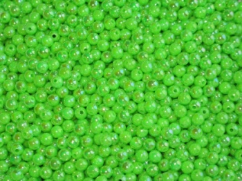 Texas & Carolina bead 8 mm - Pearlized Neon Green Pearl