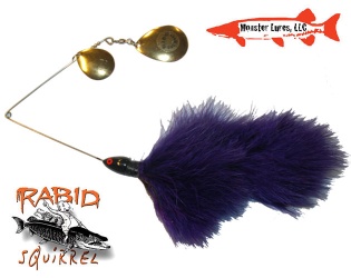 Monster Lures Rabid Squirrel Colorado Spinnerbait - Purple Gold