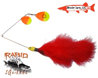 Monster Lures Rabid Squirrel Colorado Spinnerbait - Sunrize Red