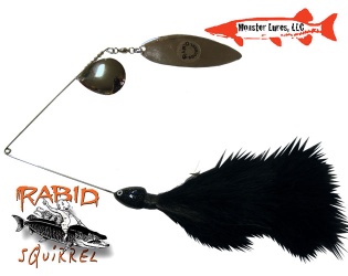Monster Lures Rabid Squirrel Willow Spinnerbait - Black Silver