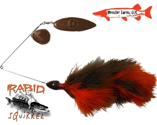 Monster Lures Rabid Squirrel Willow Spinnerbait - Coppar Red