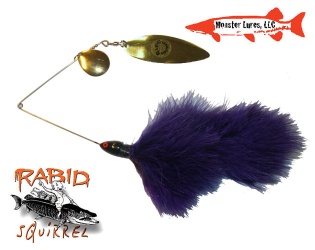 Monster Lures Rabid Squirrel Willow Spinnerbait - Purple Gold