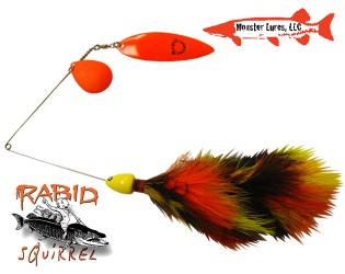 Monster Lures Rabid Squirrel Willow Spinnerbait - Red Perch