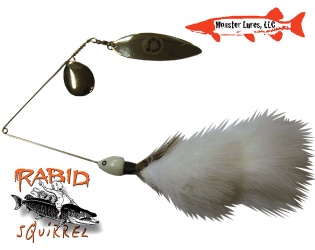 Monster Lures Rabid Squirrel Willow Spinnerbait - White