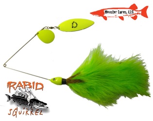 Monster Lures Rabid Squirrel Willow Spinnerbait - Yellow Chartreuse