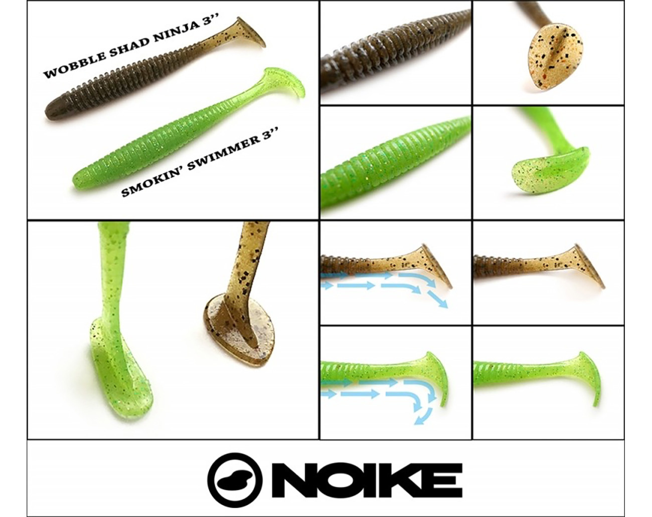 Noike Wobble Shad 4´  - Green Pumpkin Chartreuse